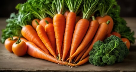  Fresh produce - Carrots and broccoli, ready for a healthy meal