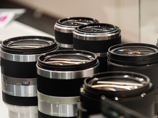 Variety of Camera Lenses on Display