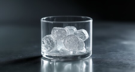  Chilled elegance - A glass of ice cubes