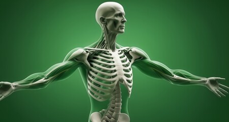  Anatomy of a human body, 3D rendering