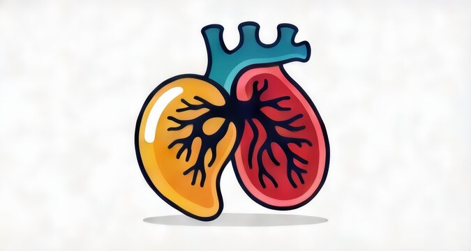  Healthy heart illustration, vector graphic