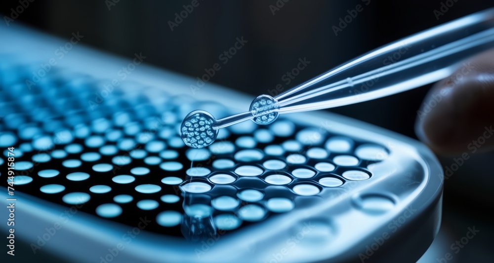 Poster precision in action - a scientist's delicate touch with a pipette