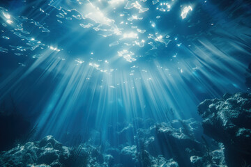 Fototapeta premium underwater scene with rays of light