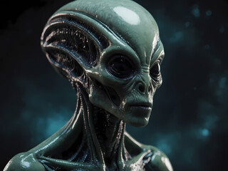 Scary alien creature Created With Generative Ai