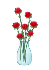 red tulips in a vase 