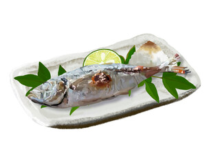 アジの塩焼き（飾り付き）