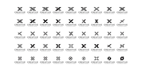 set of Letter X vector Logo Template Illustration Design