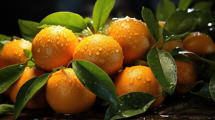 Front view of delicious fresh orange with black and blur background