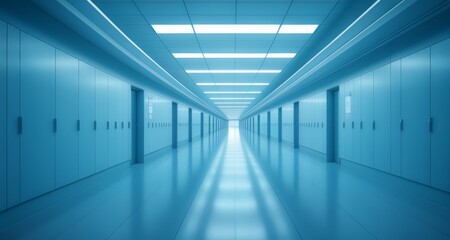 Obraz premium A serene and spacious hallway with a futuristic design