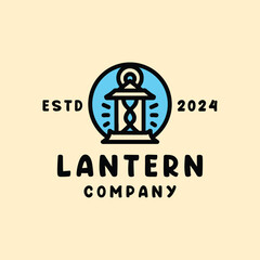Lantern Logo Antique Vector, Lamp Icon Symbol, Classic Creative Vintage Graphic Design