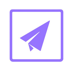 シンプルな紫色の紙飛行機