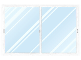 木製の白い窓枠　A	ガラスあり