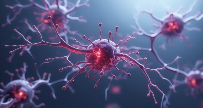  Neurons and viruses in a microscopic dance of life and defense
