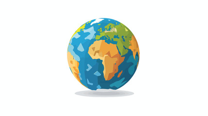 Flat design earth globe icon vector illustration iso