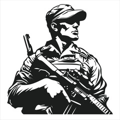 illustration of a american soldier Army