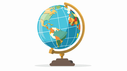 Flat design earth globe diagram icon vector illustra