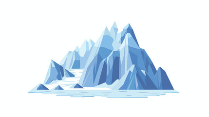 Flat design ice mountain icon vector illustration is - obrazy, fototapety, plakaty