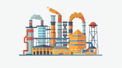 Flat design industrial factory icon vector illustrat
