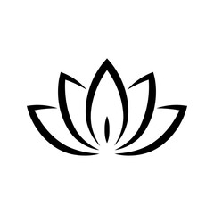 Vector lotus flower icon, logo design template.