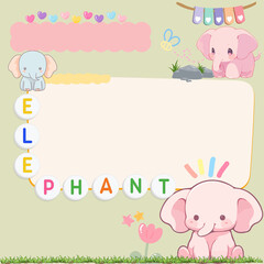  Sticky notes for taking note with elephant colorful theme