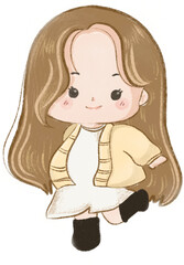 cute brown girl character