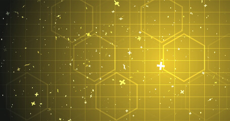 Medical healthcare science and technology background with plus sign and abstract molecules. Futuristic biotechnology chemistry ring structure pharmaceutical cell evolution bg. Bio gene helix bg.