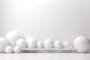 3d rendering of a white sphere standing on a white surface.
