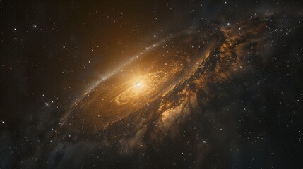 Fototapeta premium Nebula and galaxies in space. Abstract cosmos background, yellow space and stars background, wallpaper