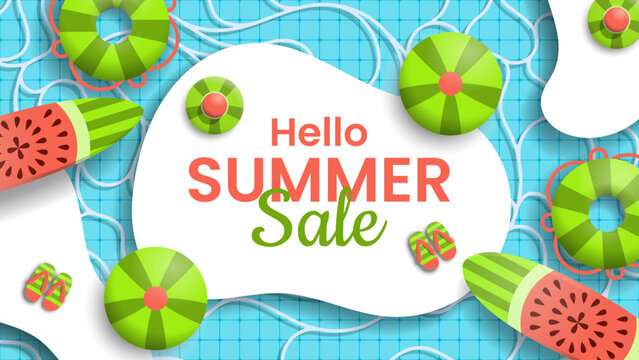 Fruit themed summer sale special offer background with realistic objects