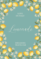 Italian Lemon Poster. Citrus Wall Art. - 744928029