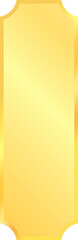 Gold vertical oriental sign label tag clipart for premium luxury glossy royal concept decoration