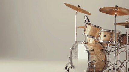 Fototapeta na wymiar A close-up of a drum set.