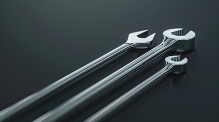 A close-up of a chrome wrench