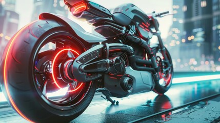 Obraz premium A sleek and aerodynamic motorcycle.