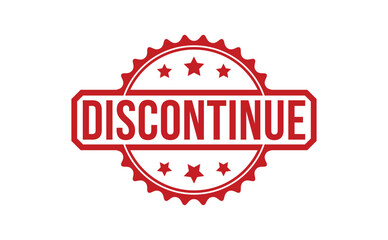 Discontinue Red Rubber Stamp vector design.
