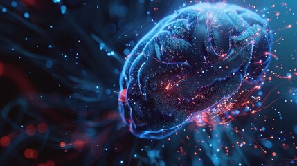 A human brain with universe space in the background. - obrazy, fototapety, plakaty
