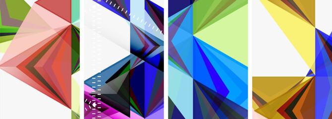 Triangle blend geometric concept poster designs for wallpaper, business card, cover, poster, banner, brochure, header, website