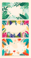 Vector illustration background that depicts the diversity of tropical forest leaves, simple and exclusive, can be for home decoration or handicrafts