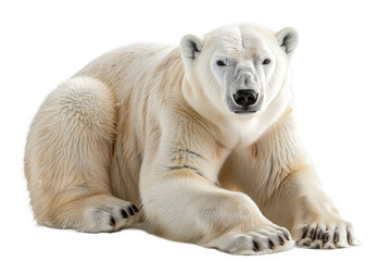 White Polar Bear Isolated on a Transparent PNG Background
