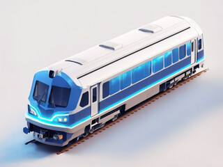 3d train, train transport, summer travel service, planning traveler tourism train isolated on gradient background. 3d render illustration