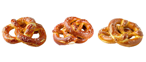 Delicious Pretzel with a Salted Crust and a Distinctive Isolated on Transparent Background