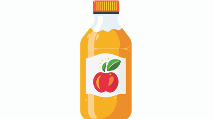 Juice bottle with apple on label icon image vector 