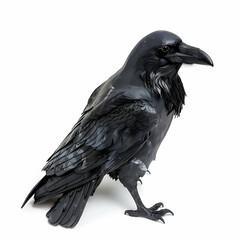 Fototapeta premium raven bird isolate on white background