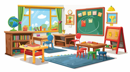 Kindergarten isolated on white background vector 