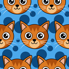 Fototapeta premium seamless pattern with cute cartoon cats