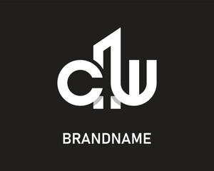 Letter cw logo design template