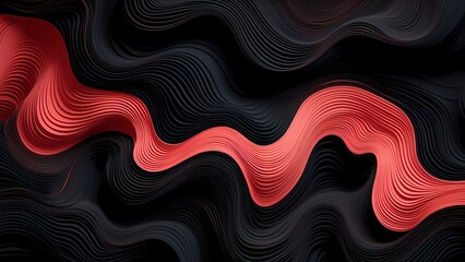 Red And Black Abstract Lines Background