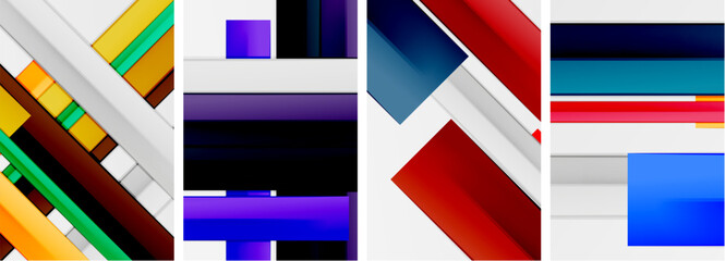 Minimal lines and color stripes poster abstract backgrounds. Vector illustration For Wallpaper, Banner, Background, Card, Book Illustration, landing page