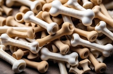 dog bones background,pile of dog treats in the form of a bone