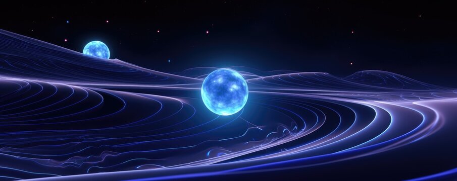 Artificial intelligence exploring a blue exoplanet using flamencos rhythm to navigate and map its mysteries